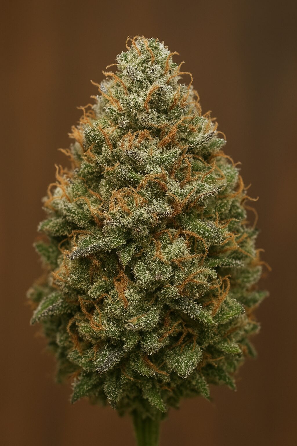 トライコームに覆われたMEDELLÍNの花穂と深い紫緑のコントラスト